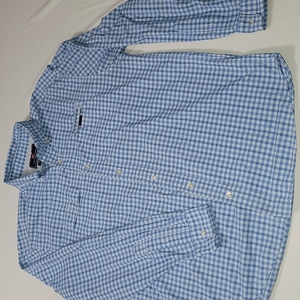 Vinyard Vines Blue/White Checkered Harbor Shirt LS BD Men's‎ L Excellent Cond.